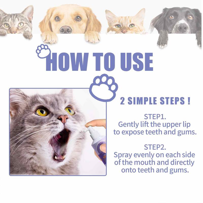 Pet Odor Eliminator Oral Spray Mouth Freshner With Natural Ingredients - For Dogs & Cats