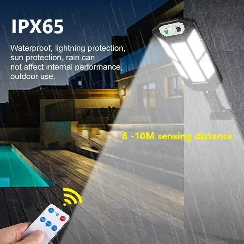 15000LM Irradiation 500㎡ Solar Light for Outdoor Sunlight Motion Sensor IP65 Waterproof Garden Street Wall External Solar Lamp