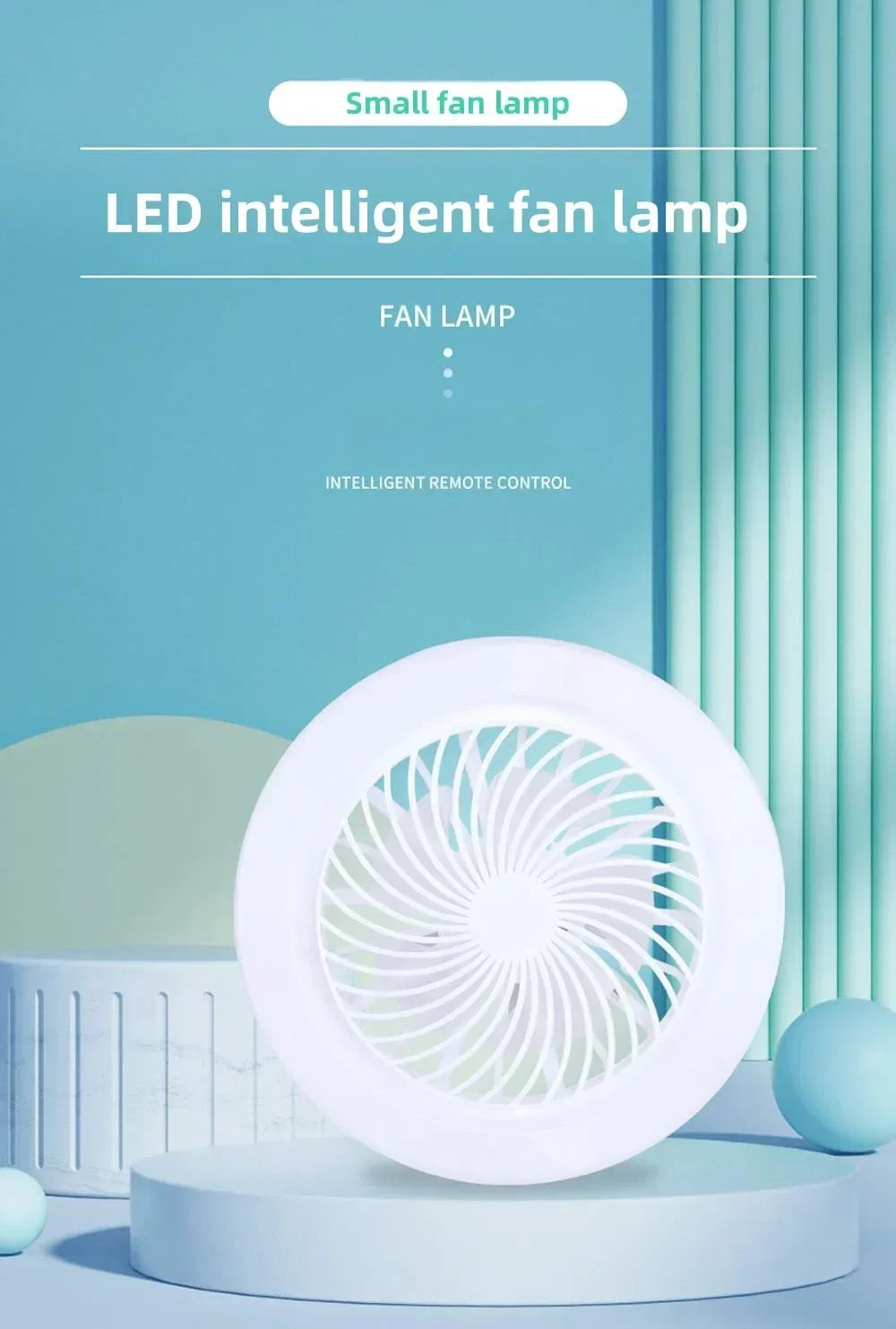  Smart 2 In 1 Ceiling Fan With Remote Control Lighting E27 Conversion Base  Lighting Base Suitable for Bedroom and Living