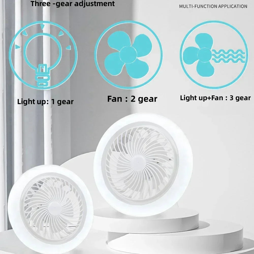  Smart 2 In 1 Ceiling Fan With Remote Control Lighting E27 Conversion Base  Lighting Base Suitable for Bedroom and Living