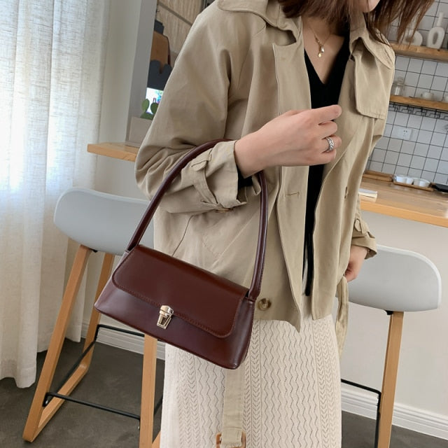 Solid Color PU Leather Handbags For Women 2019 Shoulder Bag Female Small Elegant Totes Lady Handbag Luxury Hand Bag